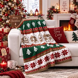 Rustic knitted throw blanket 50x60 inch